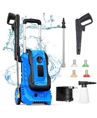 3300 Psi 2.0 Gpm Electric High Pressure Washer 26ft Hose with 4 Quick Connect Nozzles and Foam Cannon