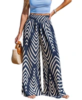 Cupshe Women's Tranquil Wave Abstract Cover-Up Pants