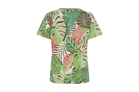 Olsen Women's Abstract Palm Print T-Shirt
