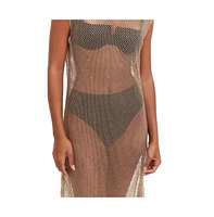 Flirtt Gottex Women's Rhinestone Lattice Dress Cover Up
