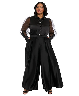 Muse Plus Satin Wide-Leg Pants