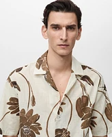 Mango Men's Bowling Collar Floral-Print Shirt