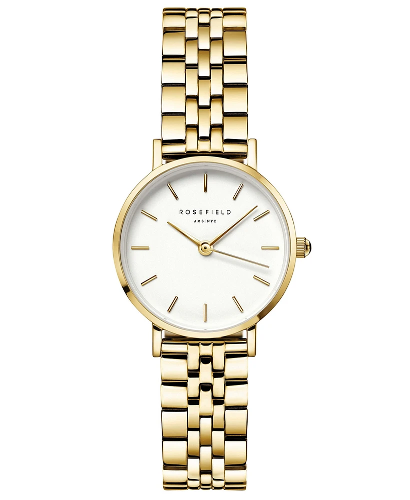 Rosefield Small Edit Women's Gold Tone Stainless Steel Bracelet Watch 26mm