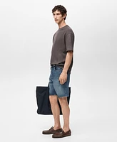 Mango Men's Denim Washed-Effect Bermuda Shorts