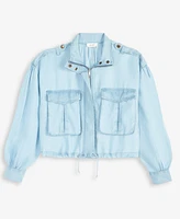 On 34th Women's Chambray Cropped Jacket, Exclusively at Macy's