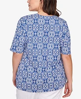 Ruby Rd. Plus Pacific Medallions Embellished Knit Top