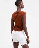 On 34th Women's Braided-Neck Crewneck T-Shirt, Exclusively at Macy's