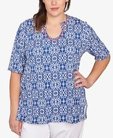 Ruby Rd. Plus Pacific Medallions Embellished Knit Top