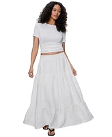 Sanctuary Women's The Prairie Linen Tiered Maxi Skirt