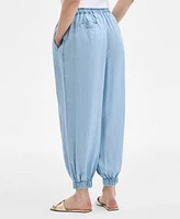 On 34th Women's Chambray Balloon Pants, Exclusively at Macy's