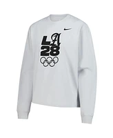 Nike Women's Gray LA28 Summer Olympics Boxy Long Sleeve T-Shirt