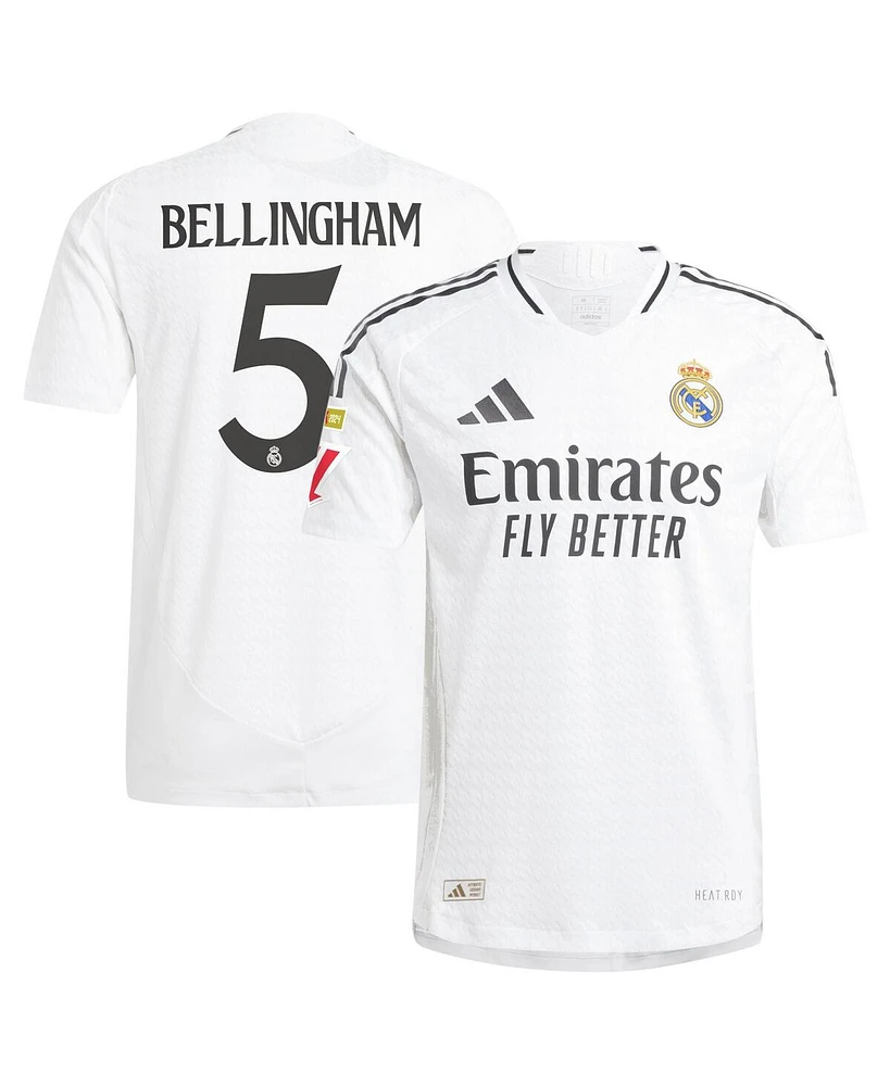 Adidas Men's Jude Bellingham White Real Madrid 2024/25 Home Authentic Player Jersey