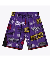 Mitchell & Ness Men's Purple Toronto Raptors 1998/99 Hardwood Classics Slap Sticker Swingman Shorts