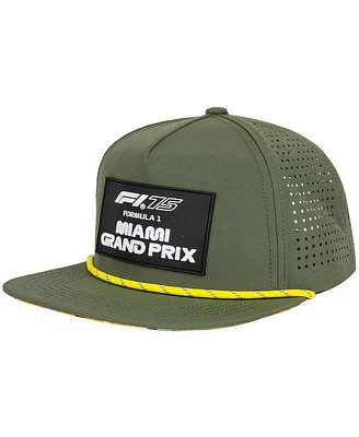 Insomniac Men's Olive F1 2025 Miami Grand Prix Performance Snapback Hat