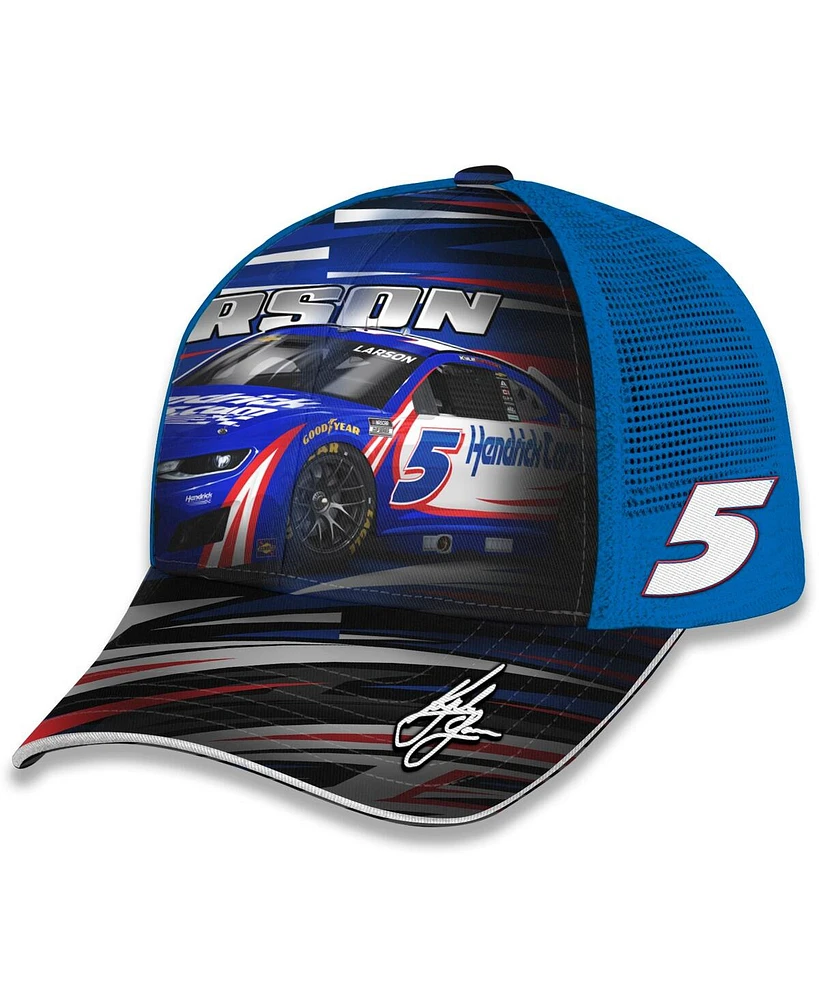 Checkered Flag Sports Men's and Women's Yellow Kyle Larson Trucker Adjustable Hat