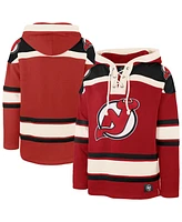 '47 Brand Men's Red New Jersey Devils Big & Tall Superior Lacer Fleece Pullover Hoodie