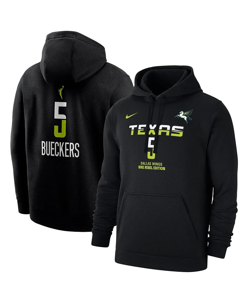 Nike Men's Paige Bueckers Black Dallas Wings 2025 Wnba Draft Rebel Edition Name Number Pullover Hoodie