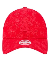 New Era Women's Red Los Angeles Angels Tonal Floral 9TWENTY Adjustable Hat