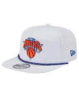 New Era Men's White New York Knicks Performance Rope Golfer Adjustable Hat