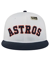 New Era Men's White/Navy Houston Astros Satin 59FIFTY Fitted Hat