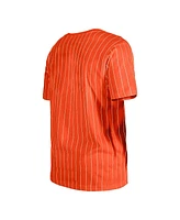 New Era Men's Orange Baltimore Orioles Throwback Pinstripe T-Shirt