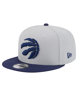 New Era Men's Gray/Navy Toronto Raptors Color Pack 2-Tone 9FIFTY Snapback Hat