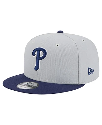 New Era Men's Gray/Navy Philadelphia Phillies 2-Tone Color Pack 9FIFTY Snapback Hat