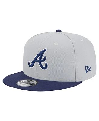 New Era Men's Gray/Navy Atlanta Braves 2-Tone Color Pack 9FIFTY Snapback Hat