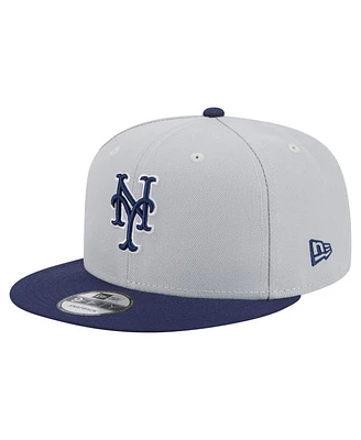 New Era Men's Gray/Navy New York Mets 2-Tone Color Pack 9FIFTY Snapback Hat