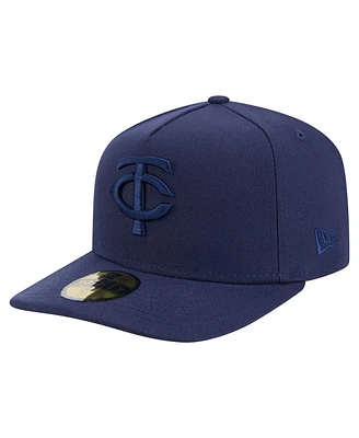 New Era Men's Navy Minnesota Twins Color Pack A-Frame 59FIFTY Fitted Hat