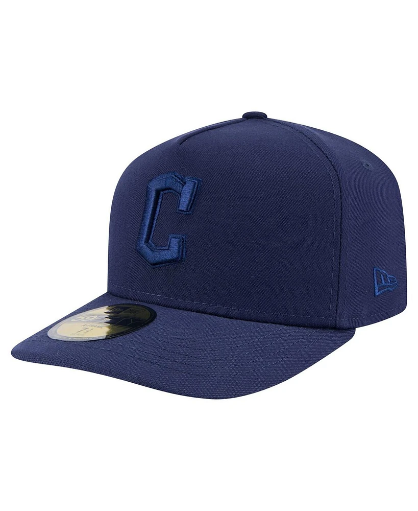 New Era Men's Navy Cleveland Guardians Color Pack A-Frame 59FIFTY Fitted Hat