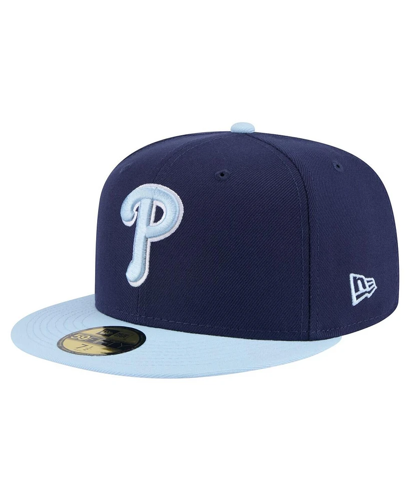New Era Men's Navy/Light Blue Philadelphia Phillies Color Pack 2-Tone 59FIFTY Fitted Hat