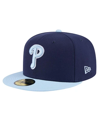 New Era Men's Navy/Light Blue Philadelphia Phillies Color Pack 2-Tone 59FIFTY Fitted Hat