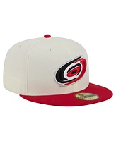 New Era Men's White Carolina Hurricanes Chrome Two-Toned 59FIFTY Fitted Hat