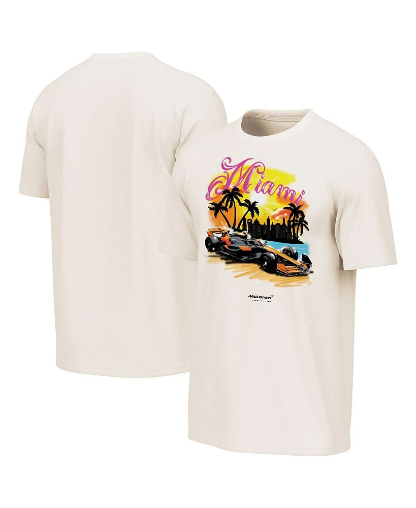 Outerstuff Men's Cream McLaren F1 Team Miami Washed T-Shirt