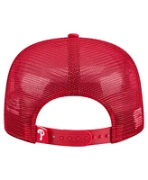 New Era Men's Red Philadelphia Phillies Retro Satin Script Golfer Adjustable Hat