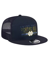 New Era Men's Navy Notre Dame Fighting Irish Split Panel 9FIFTY Snapback Trucker Hat