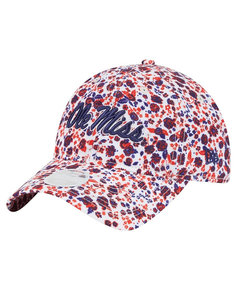 New Era Women's White Ole Miss Rebels Blooming 9TWENTY Adjustable Hat