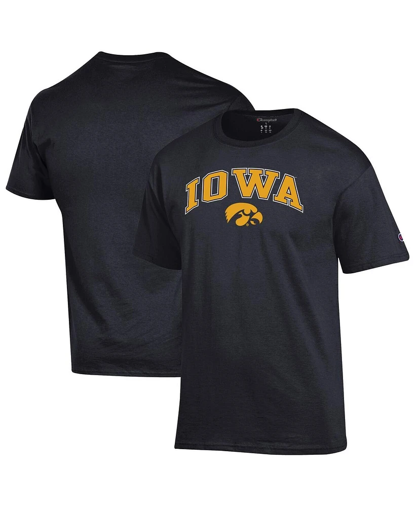 Champion Men's Black Iowa Hawkeyes Arched Logo T-Shirt