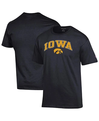Champion Men's Black Iowa Hawkeyes Arched Logo T-Shirt