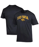 Champion Men's Black Iowa Hawkeyes Arched Logo T-Shirt