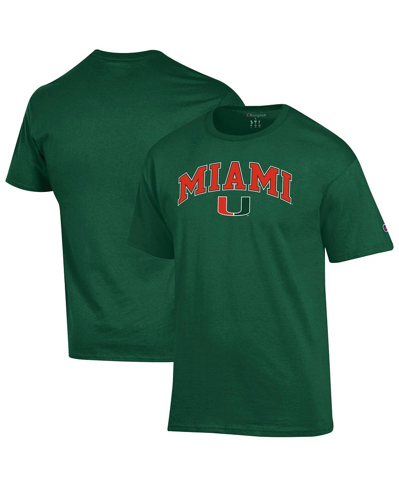 Champion Men's Green Miami Hurricanes Arch Over Logo T-Shirt