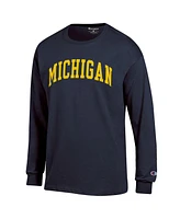 Champion Men's Navy Michigan Wolverines Basic Arch Long Sleeve T-Shirt