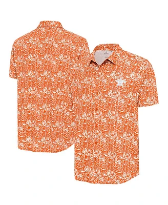 Antigua Men's Orange Houston Astros Resort Button-Up Shirt