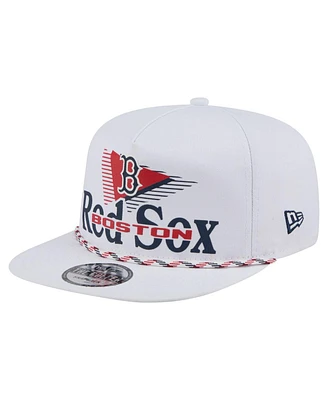 New Era Men's White Boston Red Sox Collide Golfer Snapback Hat