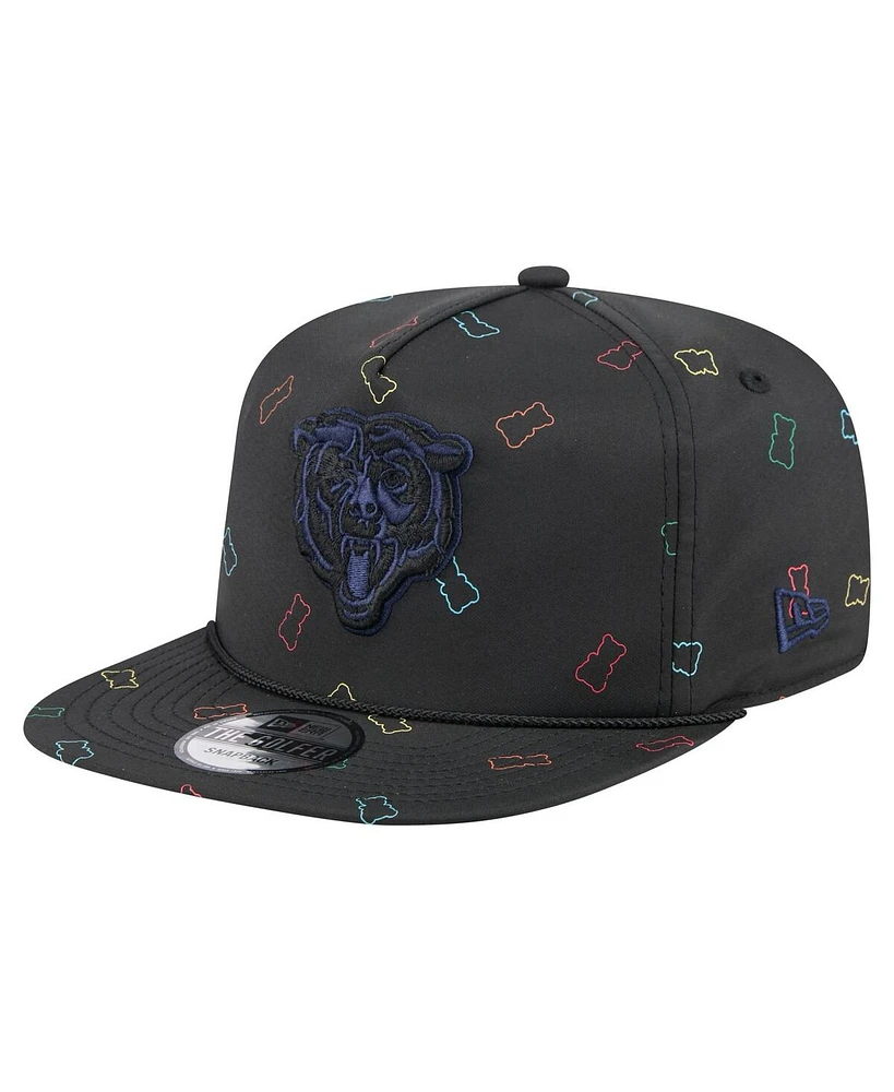 New Era Men's Black Chicago Bears Gummy Golfer Adjustable Hat