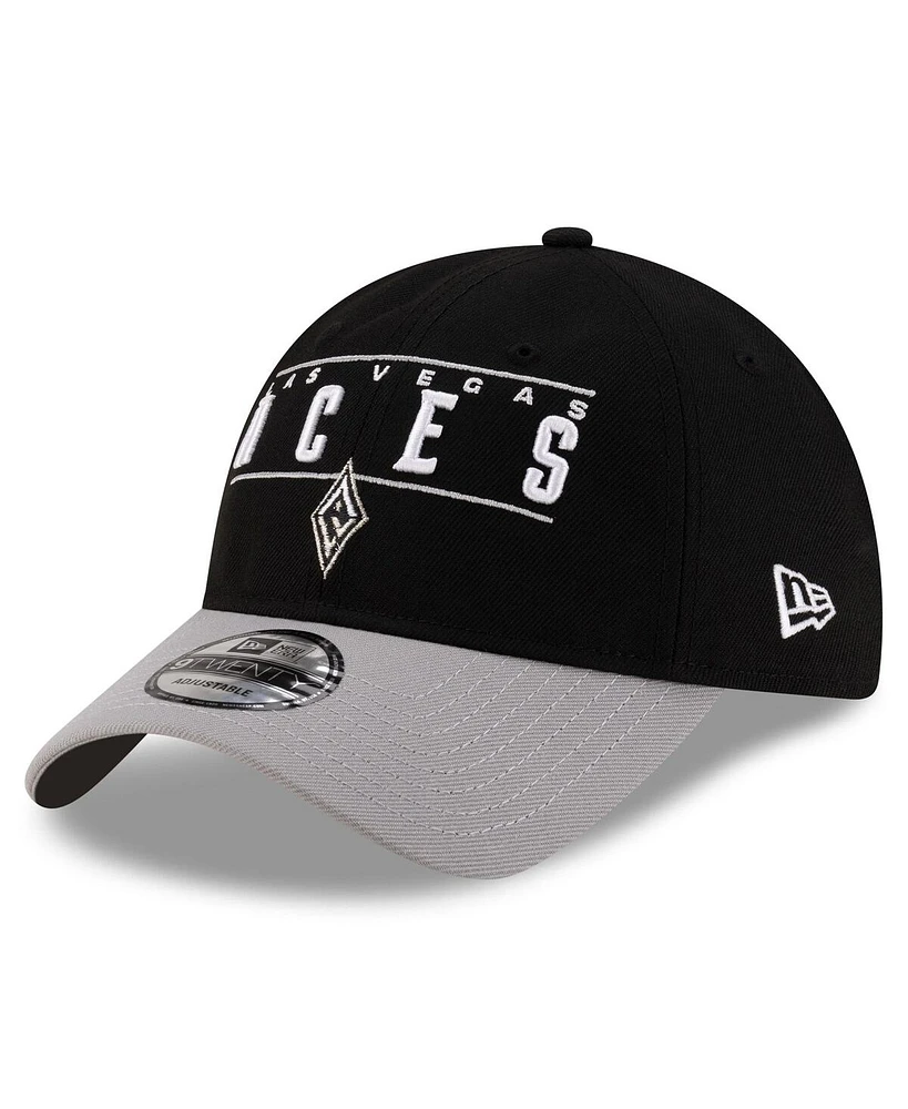 New Era Men's and Women's Black/Silver Las Vegas Aces 2025 Wnba Draft 9TWENTY Adjustable Hat