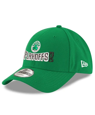New Era Men's Kelly Green Boston Celtics 2025 Nba Playoffs 9FORTY Adjustable Hat