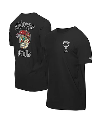New Era Men's Black Chicago Bulls Sugar Skulls T-Shirt