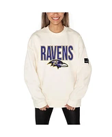 Gameday Couture Women's Cream Baltimore Ravens Premium Fleece Drop Shoulder Pullover Sweatshirt